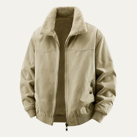 Men's reversible fleece-lined bomber jacket in White