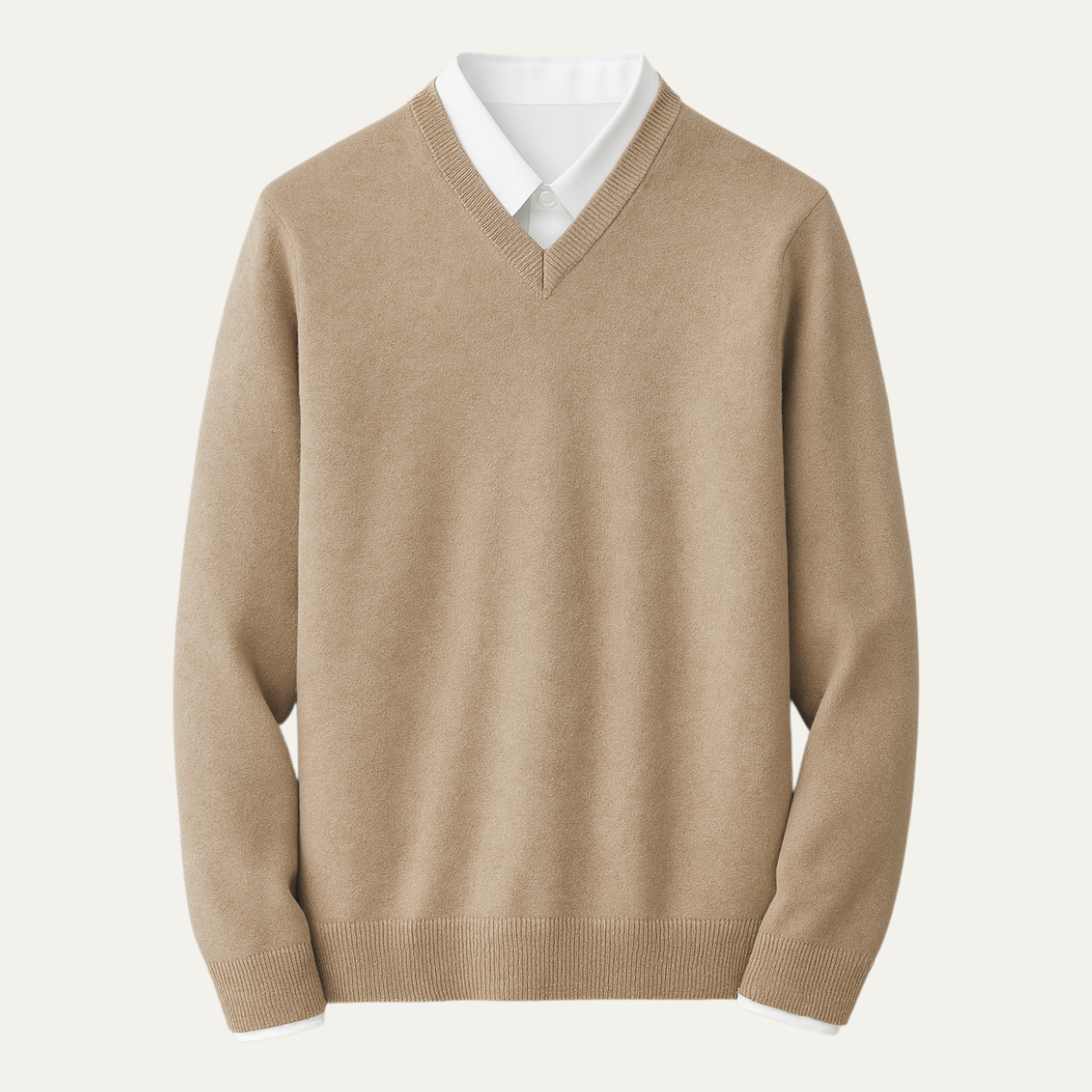 Men's cashmere blend jumper in beige