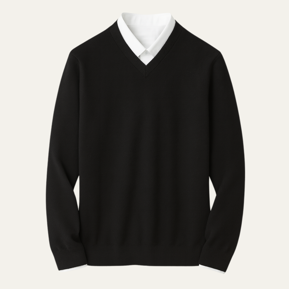 Men's cashmere blend jumper in black