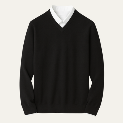 Men's cashmere blend jumper in black