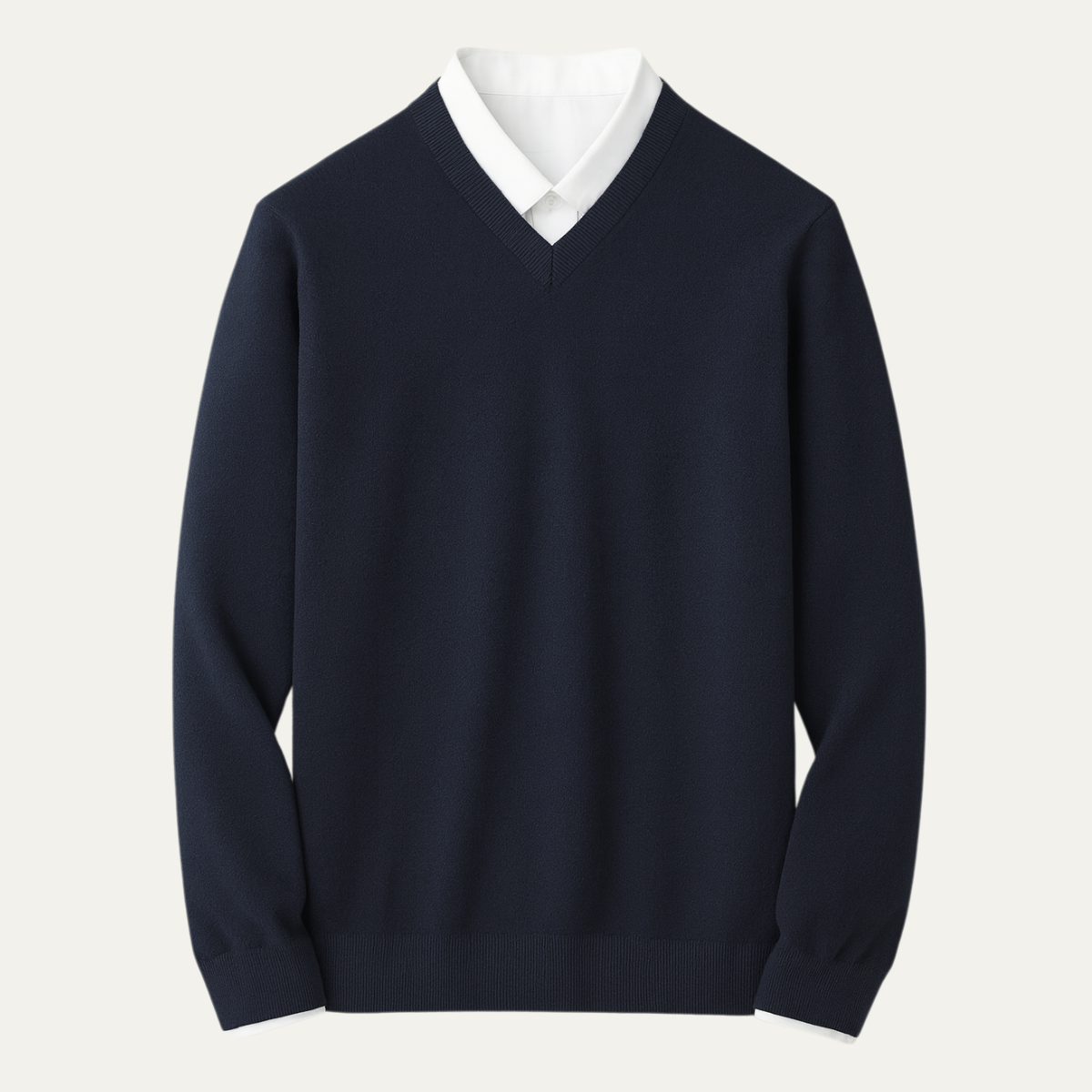 Men's cashmere blend jumper in navy blue