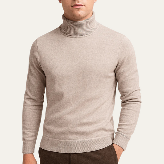 Men's classic turtleneck jumper in beige