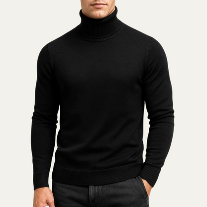 Men's classic turtleneck jumper in black