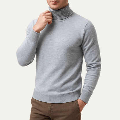 Men's classic turtleneck jumper in grey
