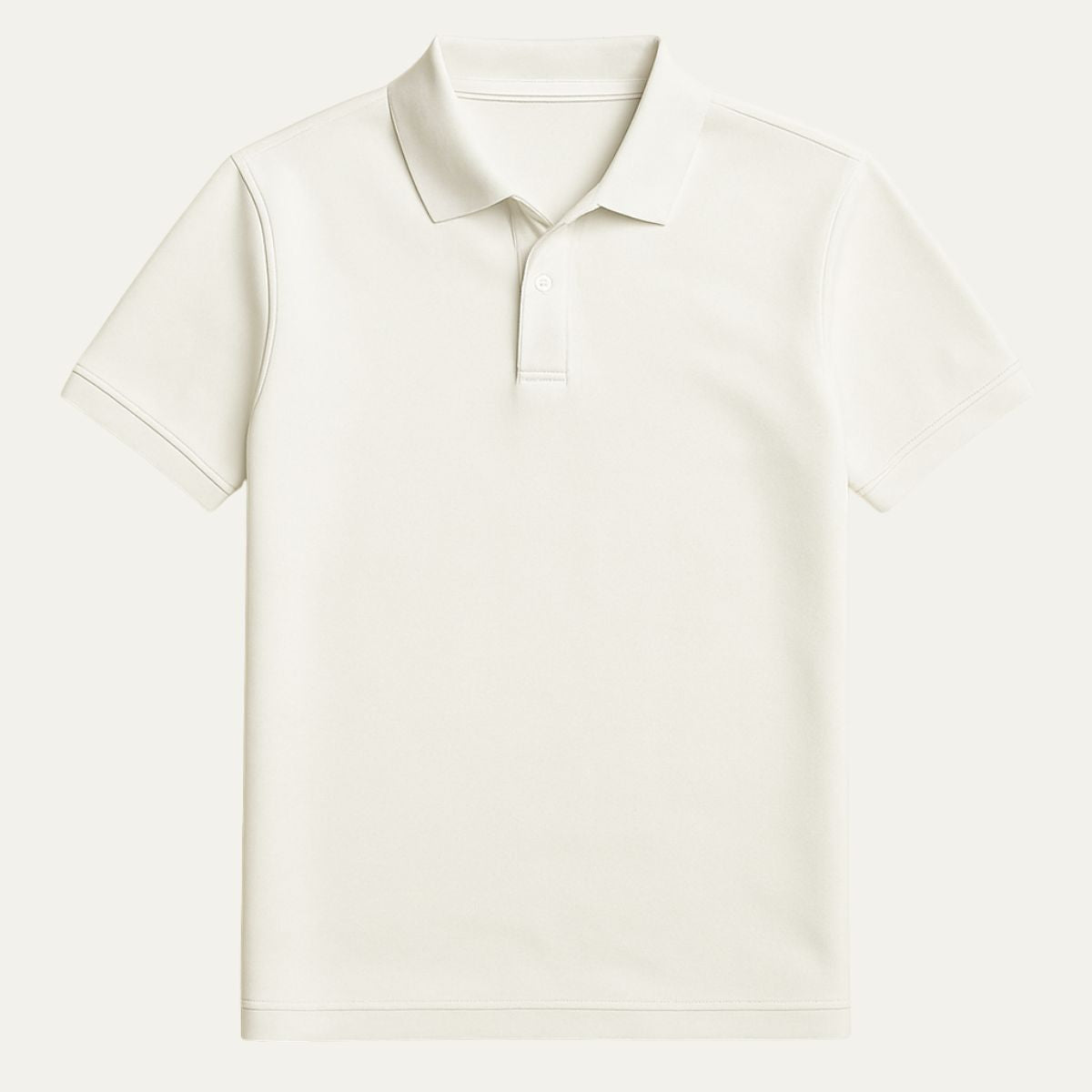 Men's cotton piqué polo shirt in white, front view