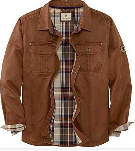Men's Flannel-Lined Trucker Jacket in Brown