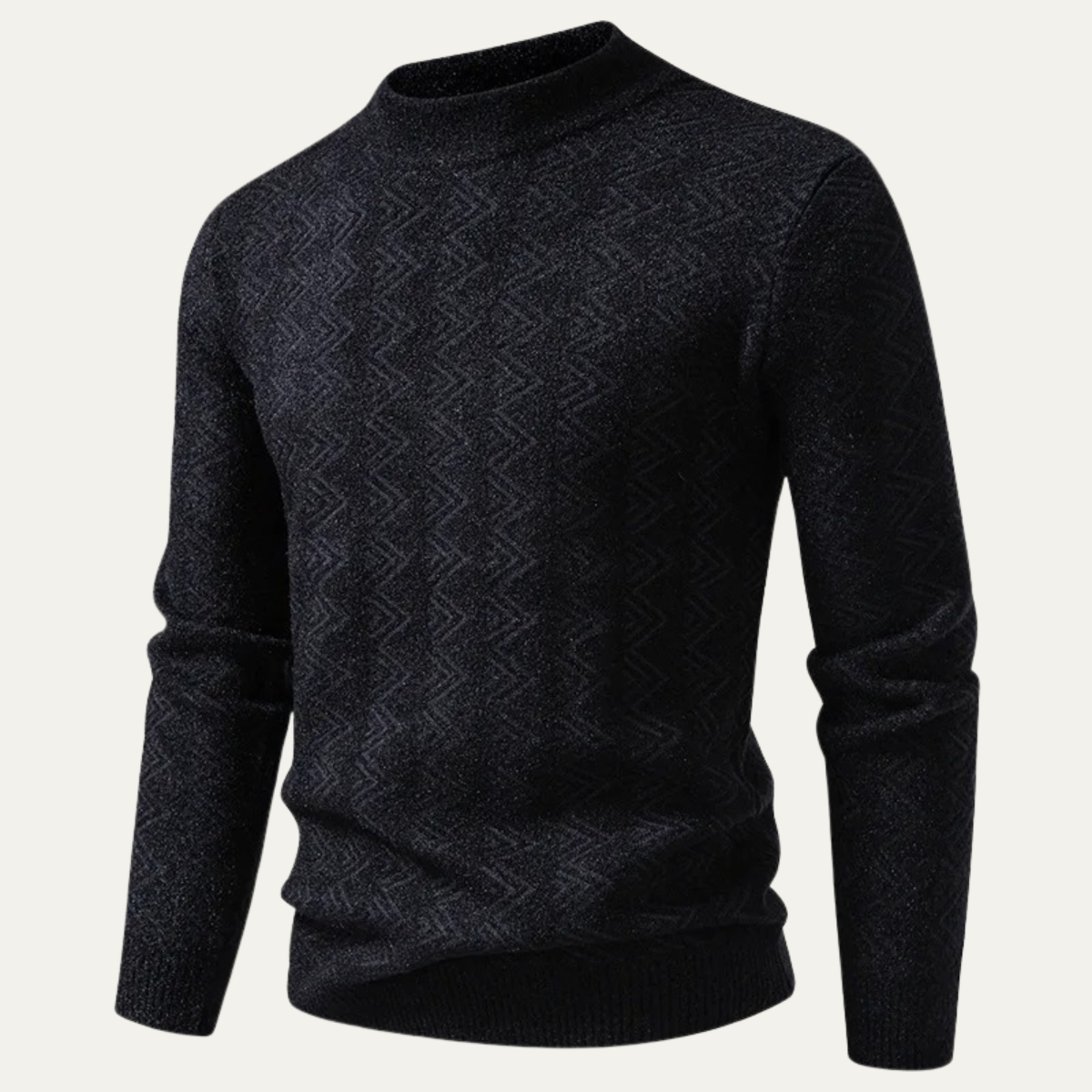 Men's geometric pattern jumper in black