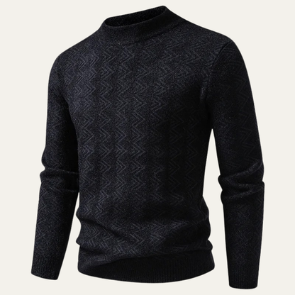 Men's geometric pattern jumper in black