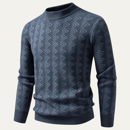 Men's geometric pattern jumper in grey