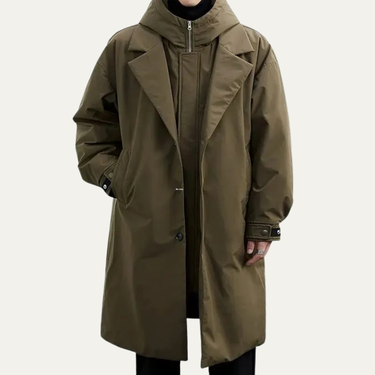 Men's Hooded Parka in Army Green