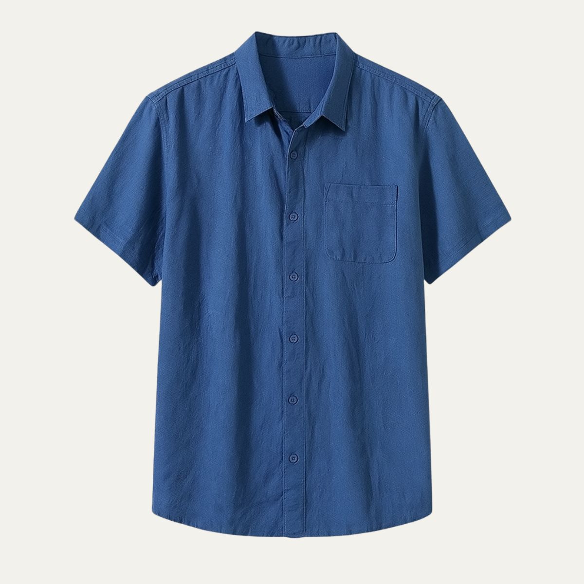 Men's linen shirt in navy blue