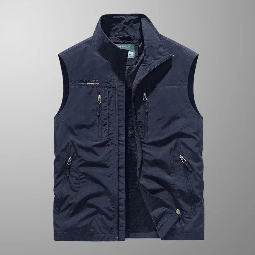 Men's Multi-Pocket Utility Jacket in Navy Blue