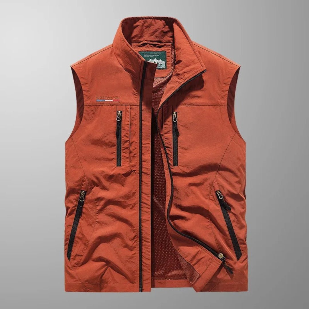 Men's Multi-Pocket Utility Jacket in Orange