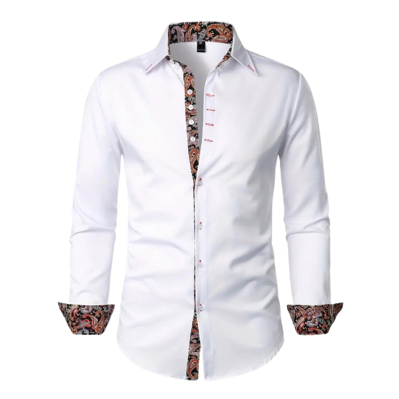 Men's paisley print shirt in white