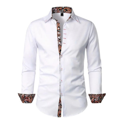 Men's paisley print shirt in white