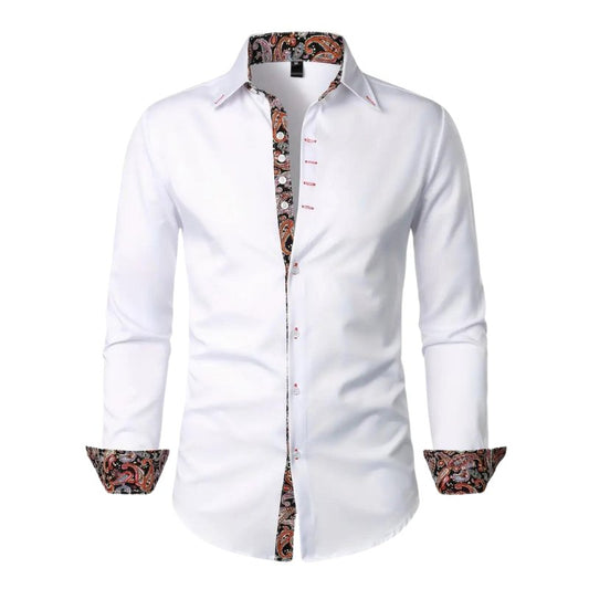 Men's paisley print shirt in white