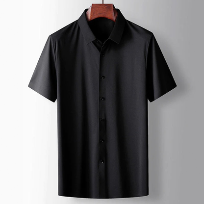 Men's satin finish shirt in black