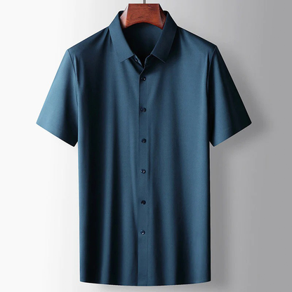 Men's satin finish shirt in blue