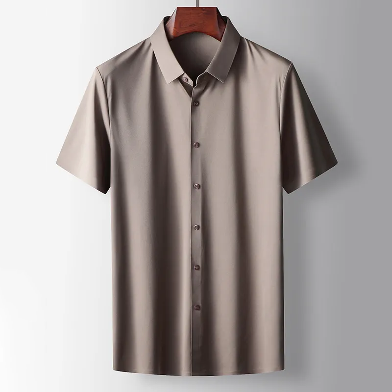 Men's satin finish shirt in brown