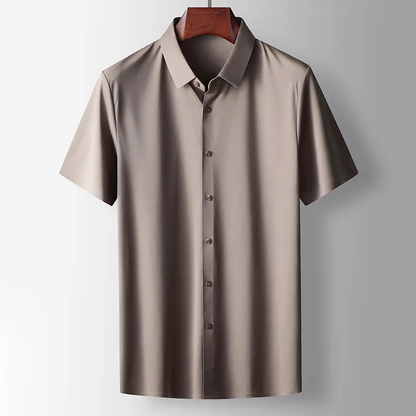 Men's satin finish shirt in brown