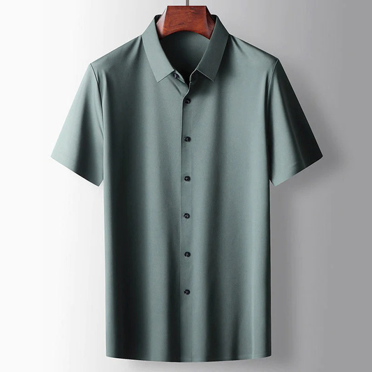 Men's satin finish shirt in green
