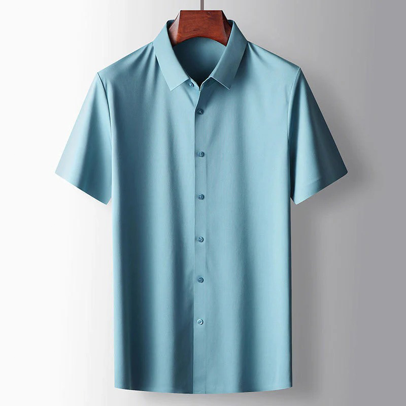 Men's satin finish shirt in light blue