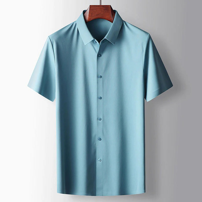 Men's satin finish shirt in light blue
