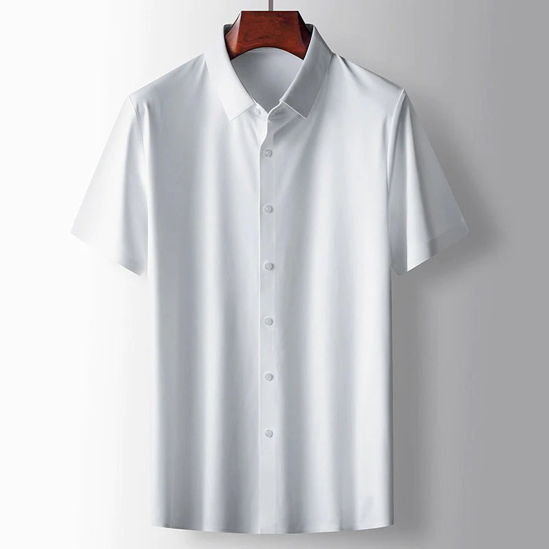 Men's satin finish shirt in white
