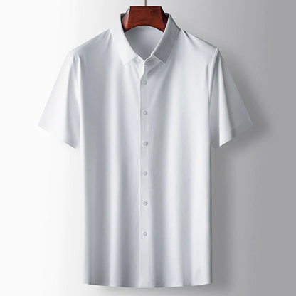 Men's satin finish shirt in white