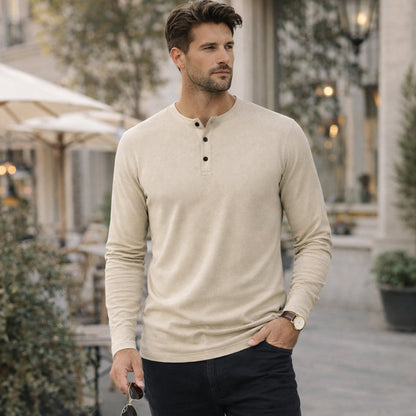 Men's textured stripe shirt in beige