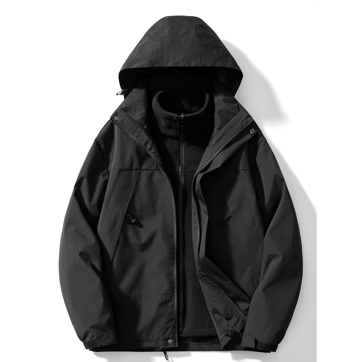 Women's 3-in-1 hooded winter jacket in Black