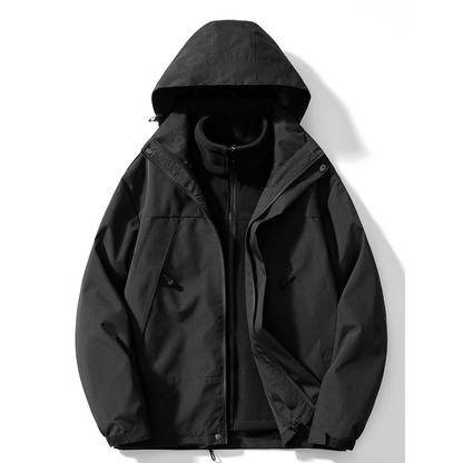 Women's 3-in-1 hooded winter jacket in Black