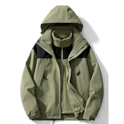 Women's 3-in-1 hooded winter jacket in Green
