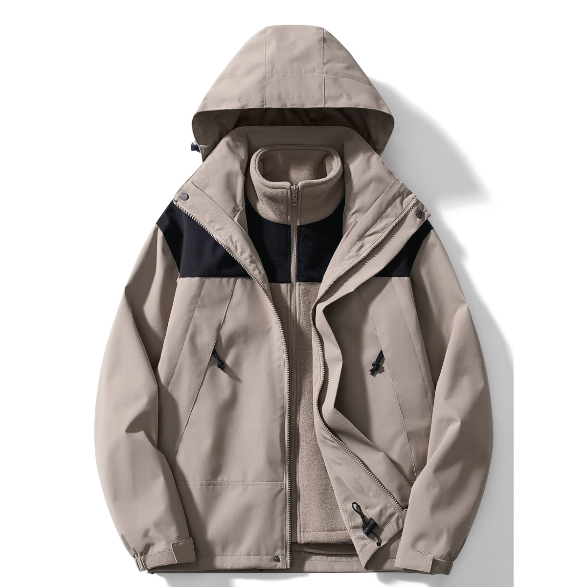 Women's 3-in-1 hooded winter jacket in Khaki