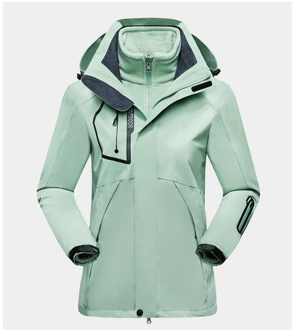 Women's 3-in-1 waterproof outdoor jacket in Green