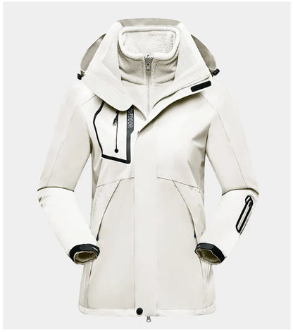 Women's 3-in-1 waterproof outdoor jacket in White