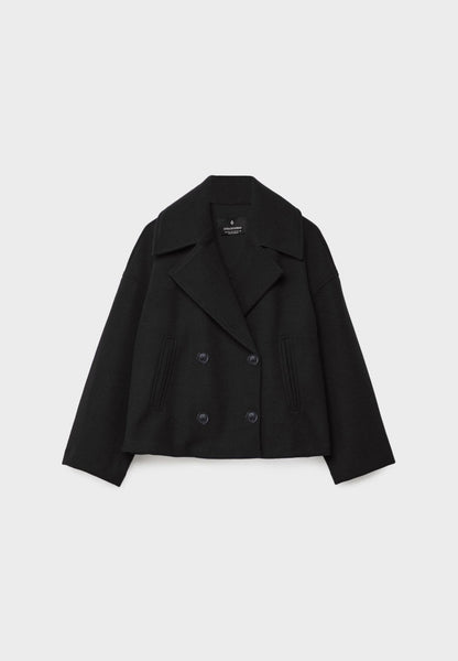 Women's cropped double-breasted jacket in Black