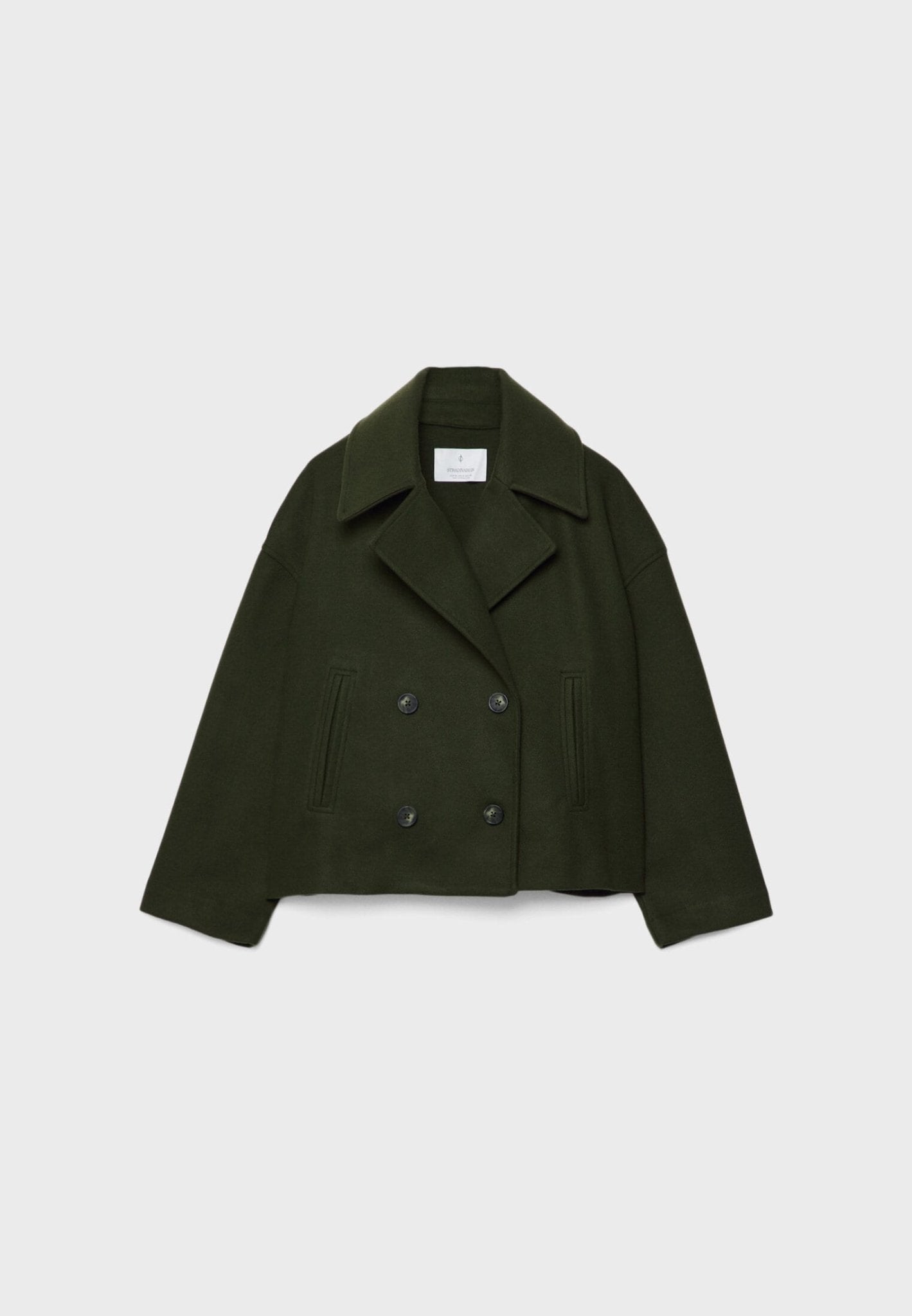 Women's cropped double-breasted jacket in Green