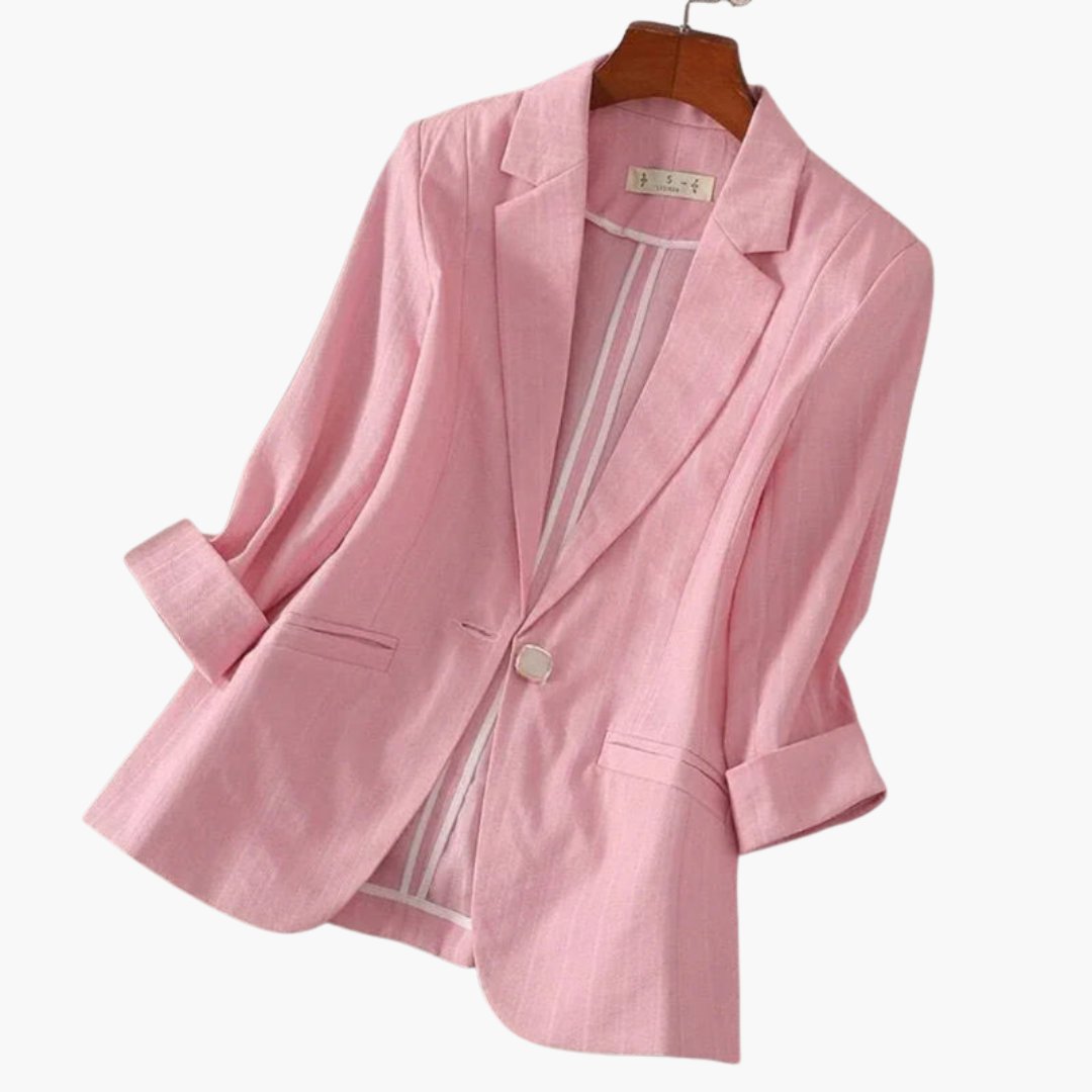 Women's linen blazer in Pink