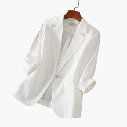 Women's linen blazer in White